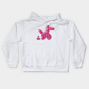 Bright pink balloon unicorn making a balloon unicorn poop... Kids Hoodie